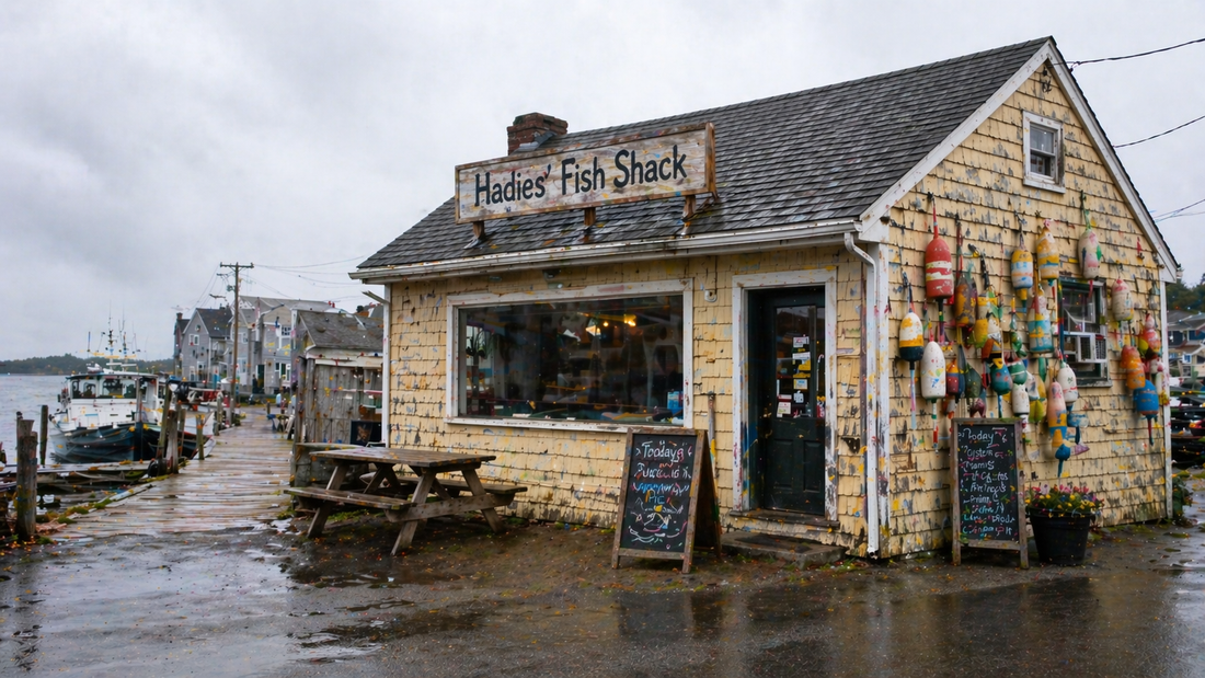 Hadie’s Fish Shack near the public landing on Wharf Street
